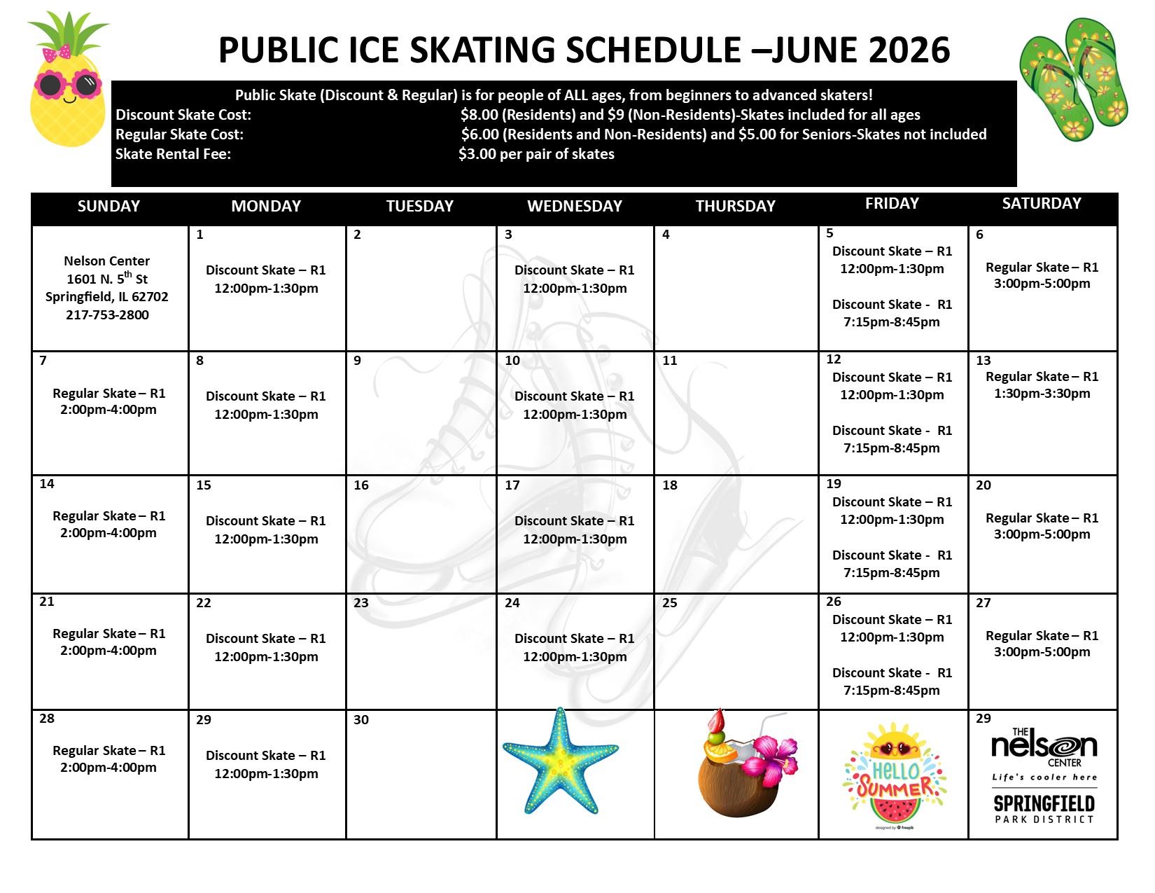 Public Ice Skate Schedule